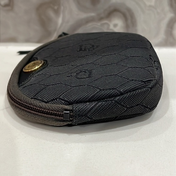 Christian Dior Charcoal Gray Small Zip Around Pouch Wallet - Picture 3 of 10